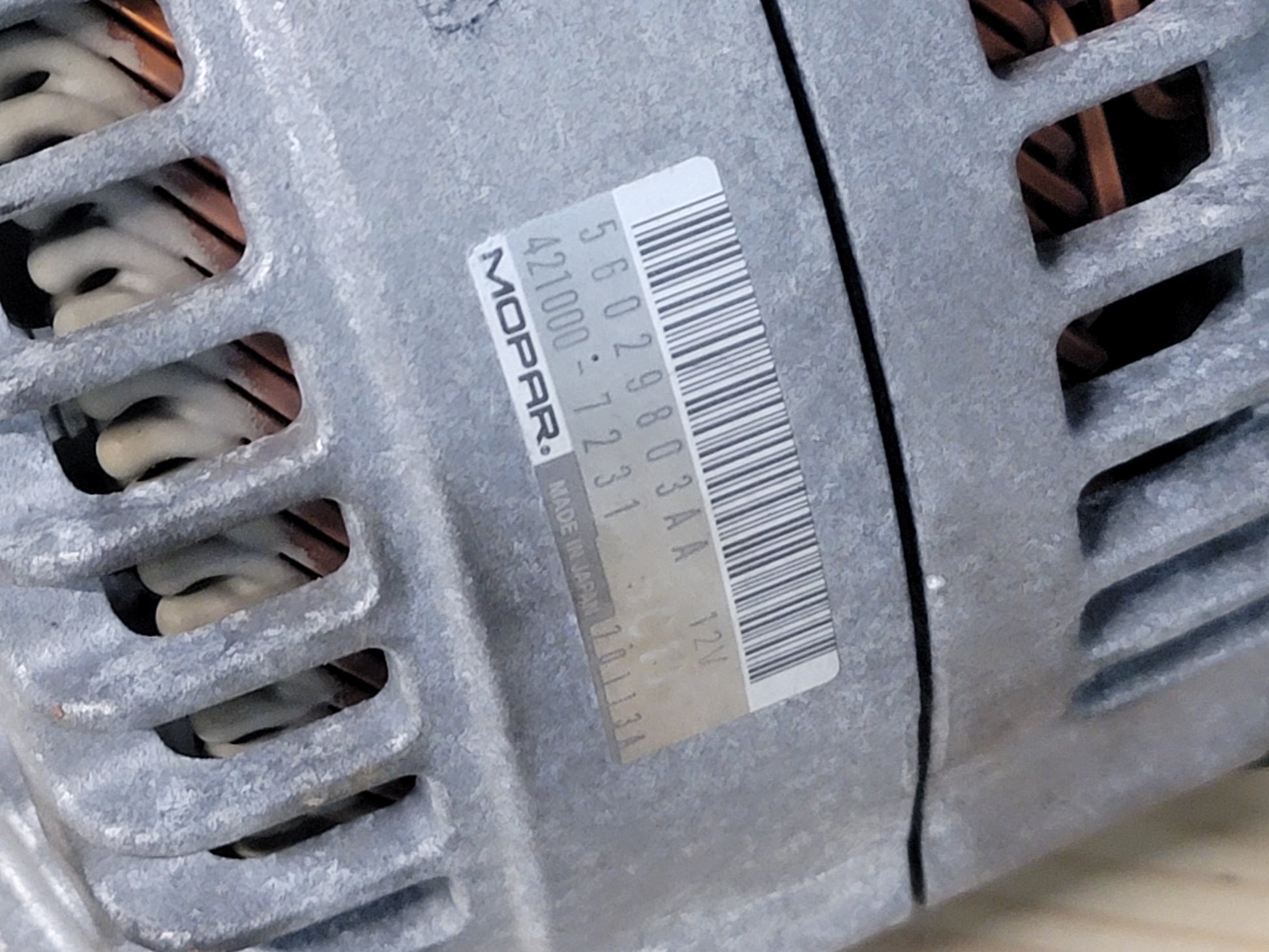 Mopar Alternator for Wrangler JL & Gladiator JT with 3.6L Engine, 240 Amp