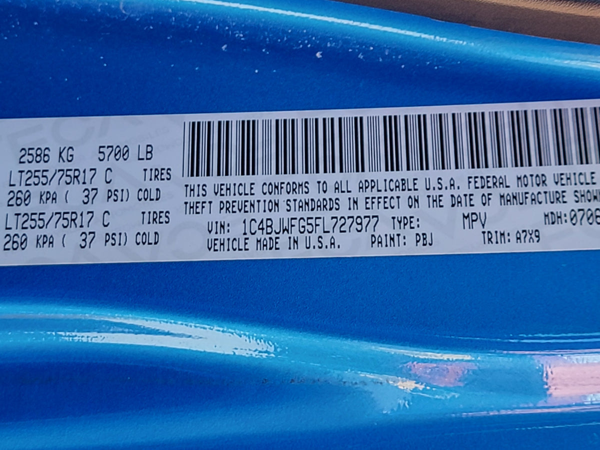 2015 Jeep Wrangler JK Unlimited Rubicon Hard Top Hydro Blue Incoming