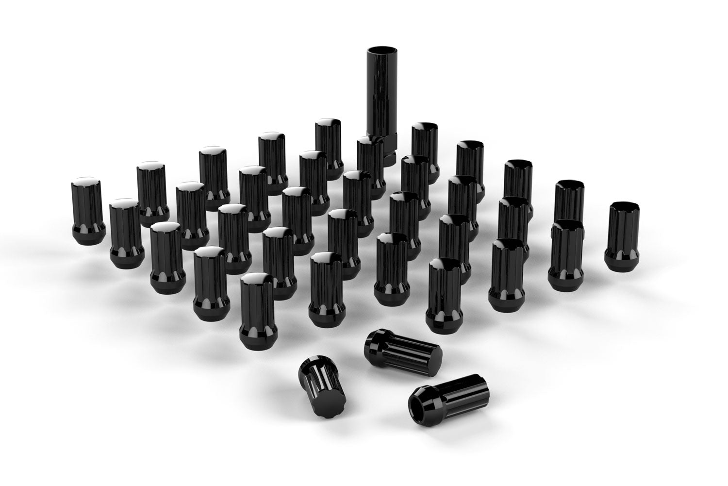Spline Drive Lug Nut Kit 9/16 Inchx18 Black 36 pcs TeraFlex