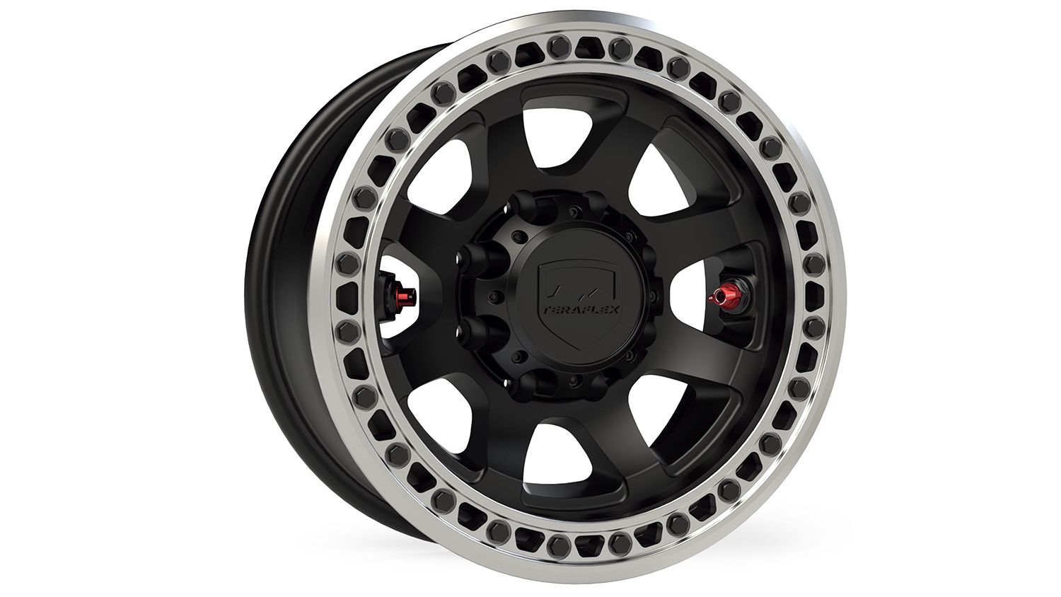 Olympus Beadlock Off-Road Wheel 8x6.5 Inch -12mm Metallic Black TeraFlex