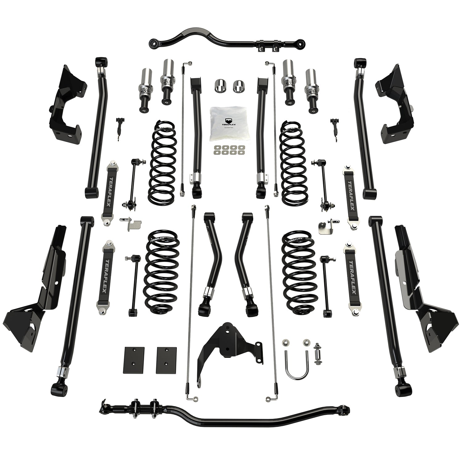 07-18 Wrangler JK 2 Door 4 Inch Alpine CT4 Prerunner Long Arm Suspension System No Shocks TeraFlex