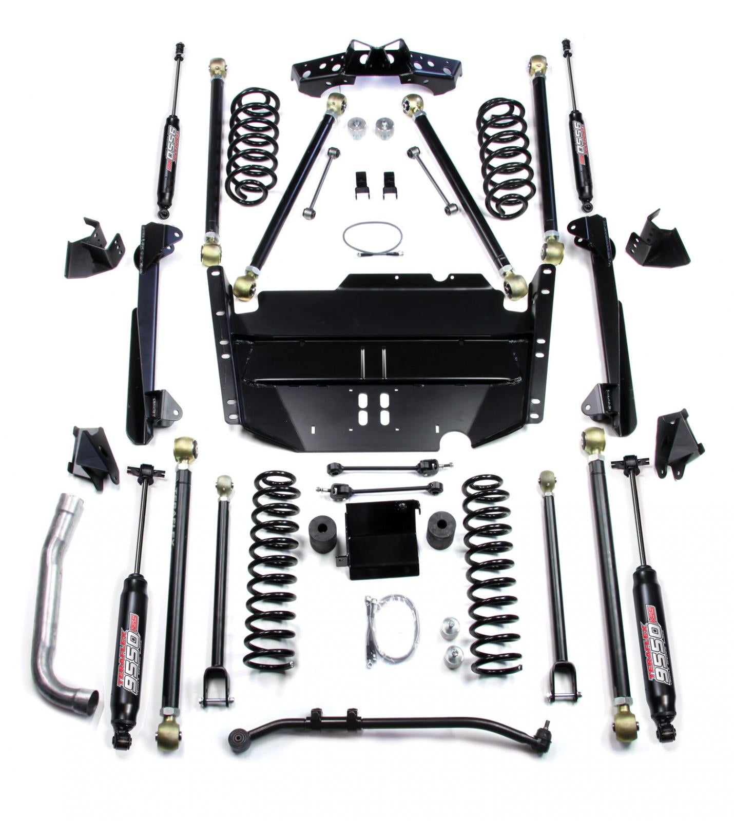 97-06 Jeep Wrangler TJ SWB 4 Inch Pro LCG Long Arm Suspension System & 9550 VSS Twin-Tube Shocks TeraFlex