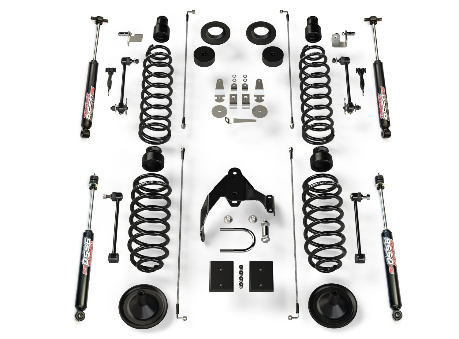 07-18 Wrangler JK 2 Door 4 Inch Coil Spring Base Lift Kit & 9550 VSS Twin-Tube TeraFlex