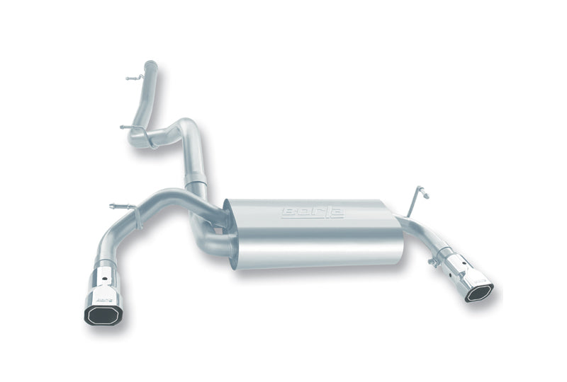 BORLA 140218 - T-304 Stainless Steel Cat-Back Split Rear System; 3.8L V6 Wrangler JK Unlimited (4-Door)