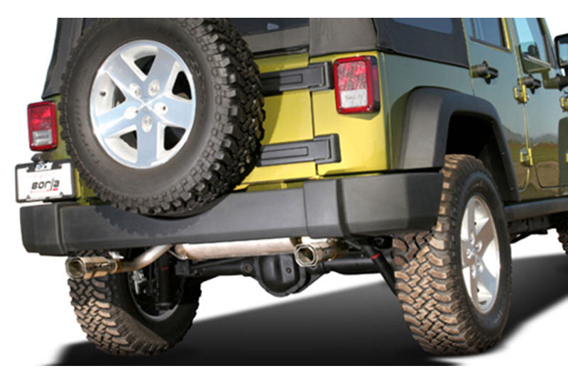 BORLA 140218 - T-304 Stainless Steel Cat-Back Split Rear System; 3.8L V6 Wrangler JK Unlimited (4-Door)