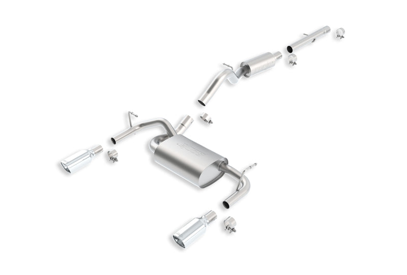 BORLA 140460 - T-304 Stainless Steel Cat-Back Split Rear System; 3.6L V6 Wrangler JK (2-Door)