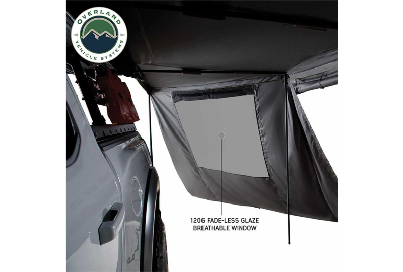 OVS Nomadic 180 Awning Wall - Door/Windows, Grey/Green