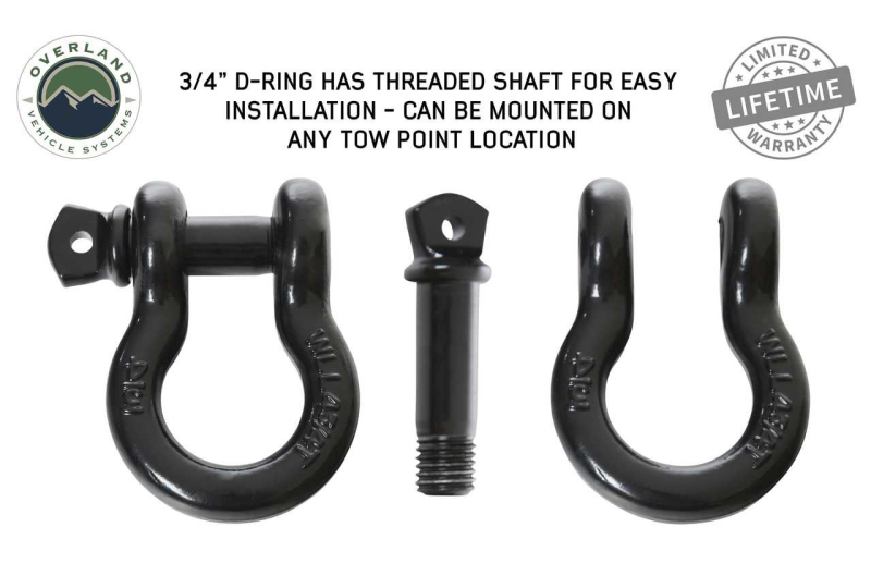 OVS Recovery Shackle 3/4" 4.75 Ton - Black