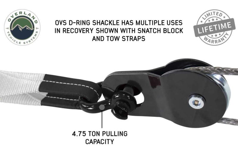 OVS Recovery Shackle 3/4" 4.75 Ton - Black