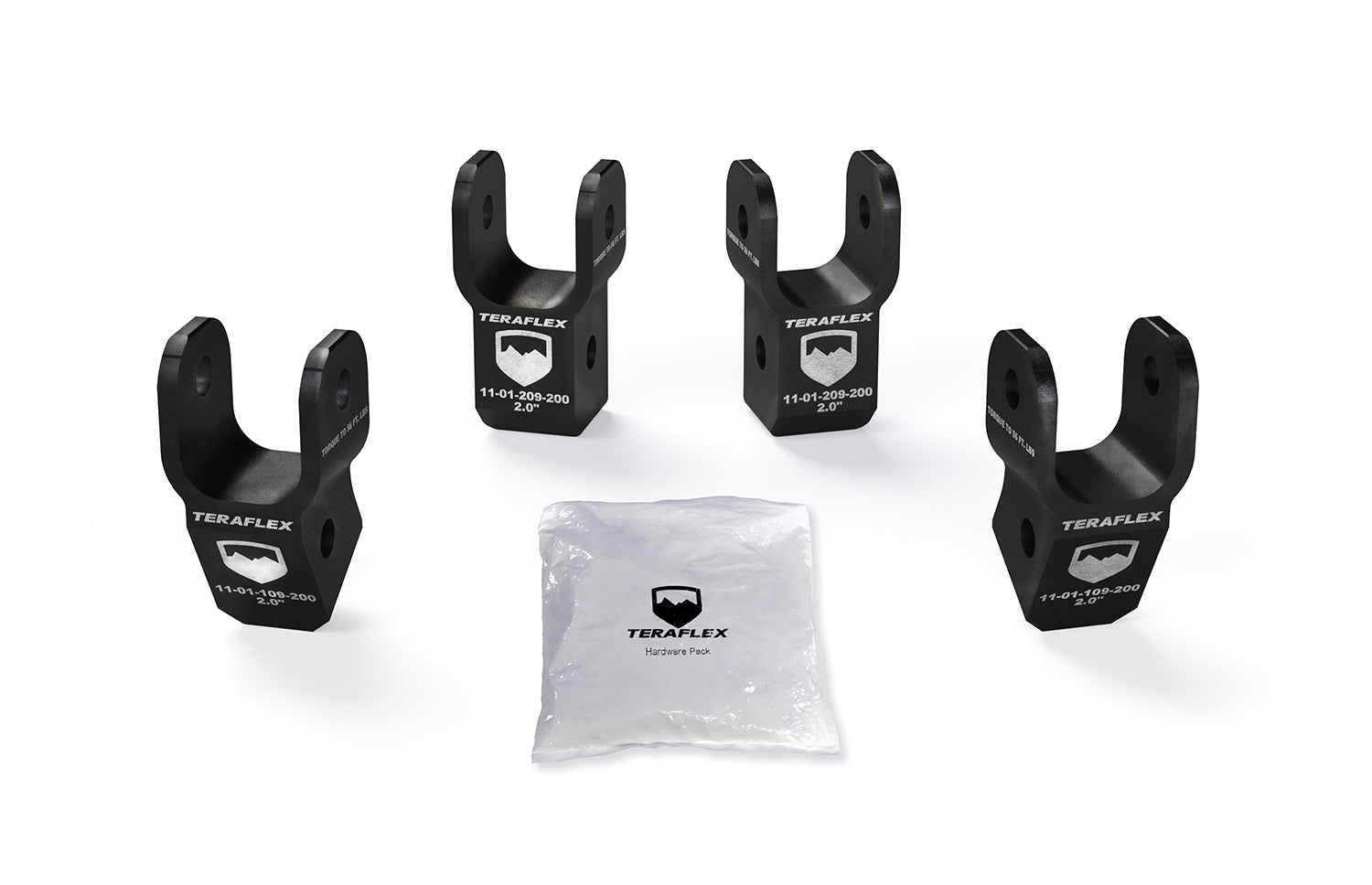 18-Up Wrangler JL 2 Door2 Inch Shock Extension Kit Front & Rear 2-2.5 Inch Lift TeraFlex