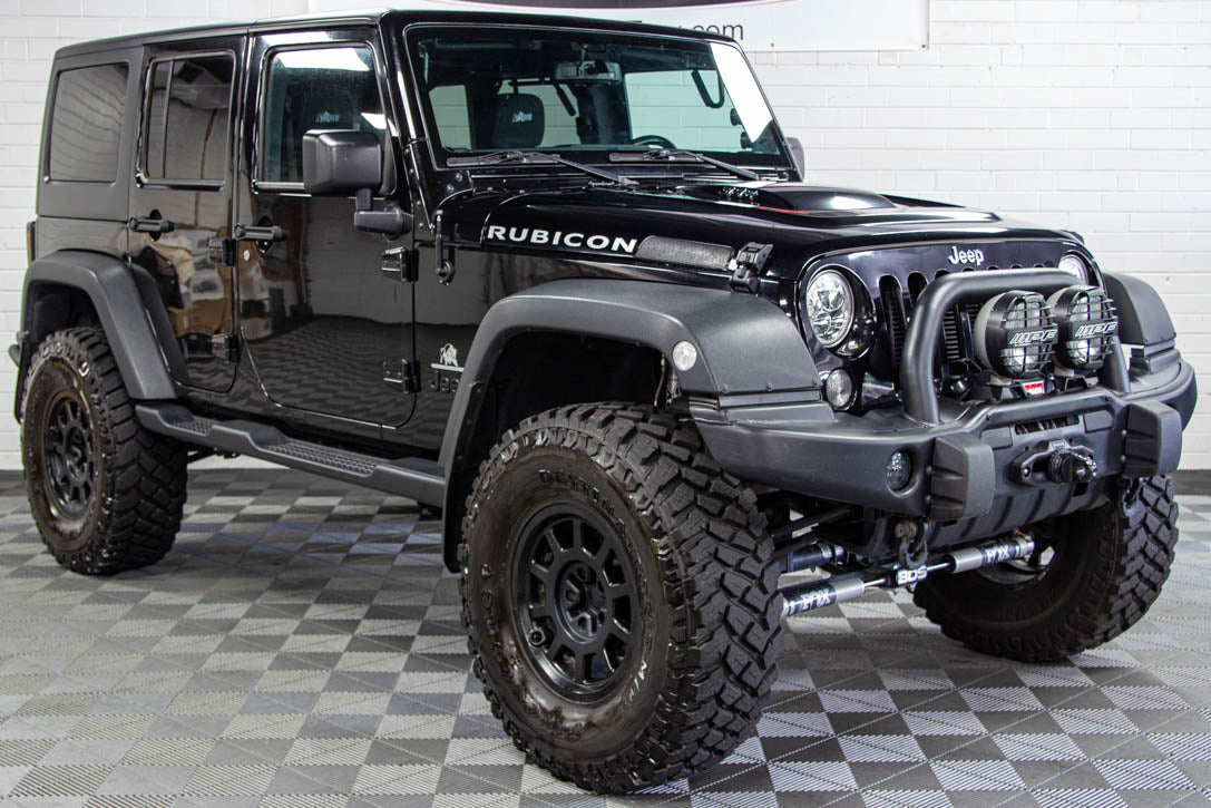 Pre-Owned 2015 Jeep Wrangler JK Unlimited Rubicon AEV JK350 HEMI Hard Top Black, 68k Miles