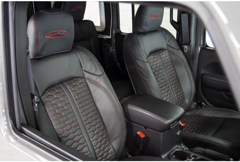 Custom Alea Leather Seats w/ Stitched RubiTrux Logo