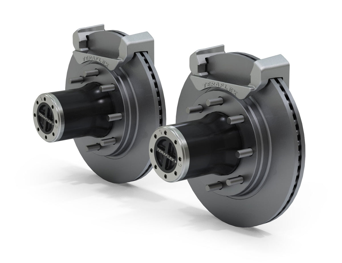 07-18 Wrangler JK Dana 30/44 Front Axle 8-Lug Locking Hub Conversion Kit w/ Vented Big Rotors TeraFlex