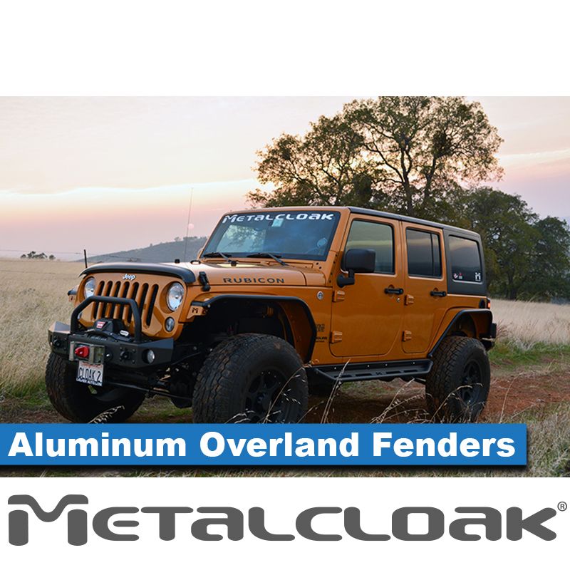 Metalcloak JK Wrangler Overland Tube Fender - Front - Aluminum - Bare Metal
