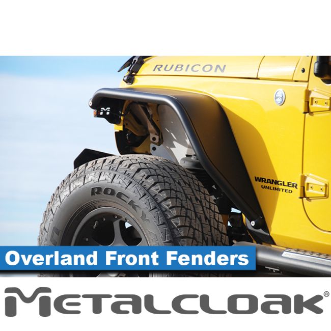 Metalcloak JK Wrangler Overland Tube Fender - Front - Steel - Bare Metal