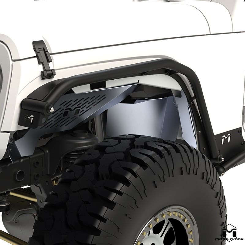 Metalcloak JK Wrangler Overline Tube Fender - Front - All Powdercoated