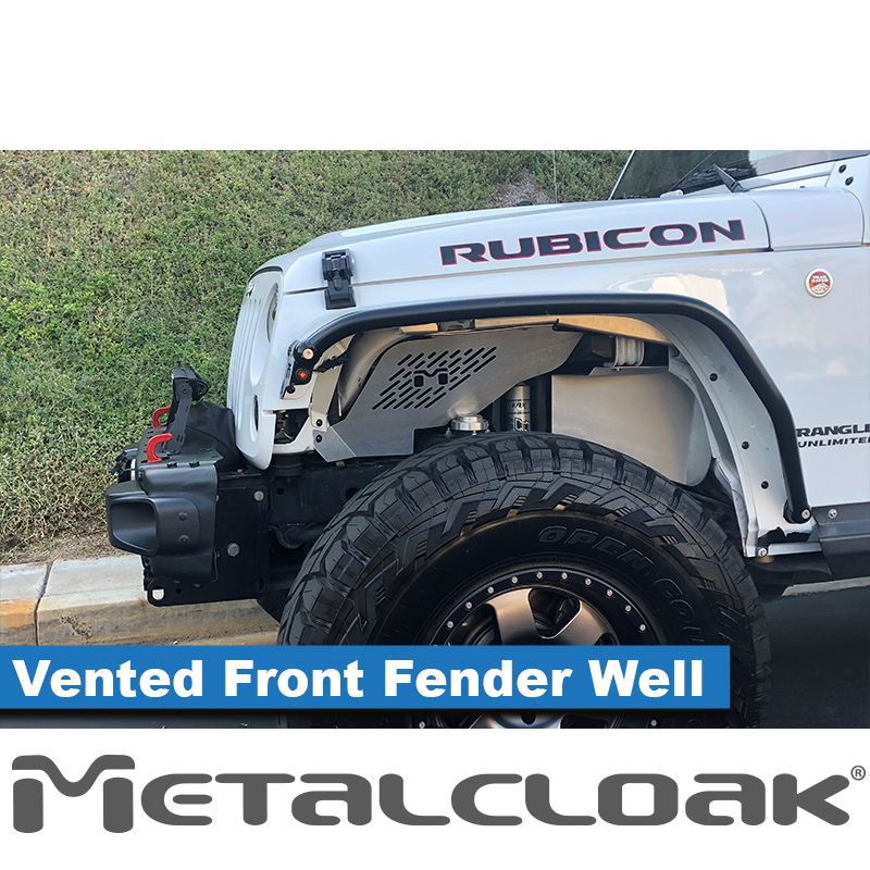 Metalcloak JK Replacement Aluminum Inner Fender Set - Black Powdercoat