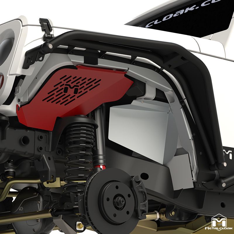 Metalcloak JK Replacement Aluminum Inner Fender Set - Black Powdercoat