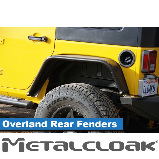 Metalcloak JK Wrangler Overland Tube Fender - Rear - Steel - Bare Metal