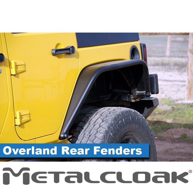 Metalcloak JK Wrangler Overland Tube Fender - Rear - Steel - Bare Metal