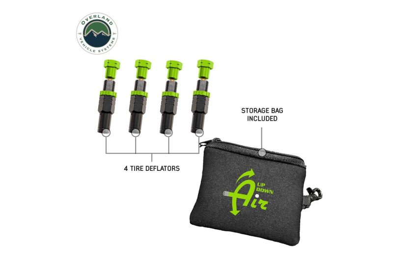 OVS 4 Piece Adjustable Tire Deflator Kit & Bag