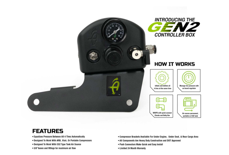 OVS 4-Tire Inflation: Mount, Hoses & Bag, Black - JK