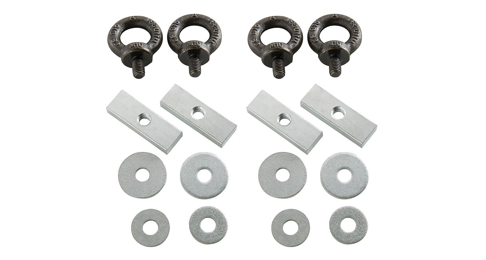 Rhino-Rack 43178 Eye Bolt; Round Style Head Type; Anti-Corrosive Galvanized Steel; Set Of 4