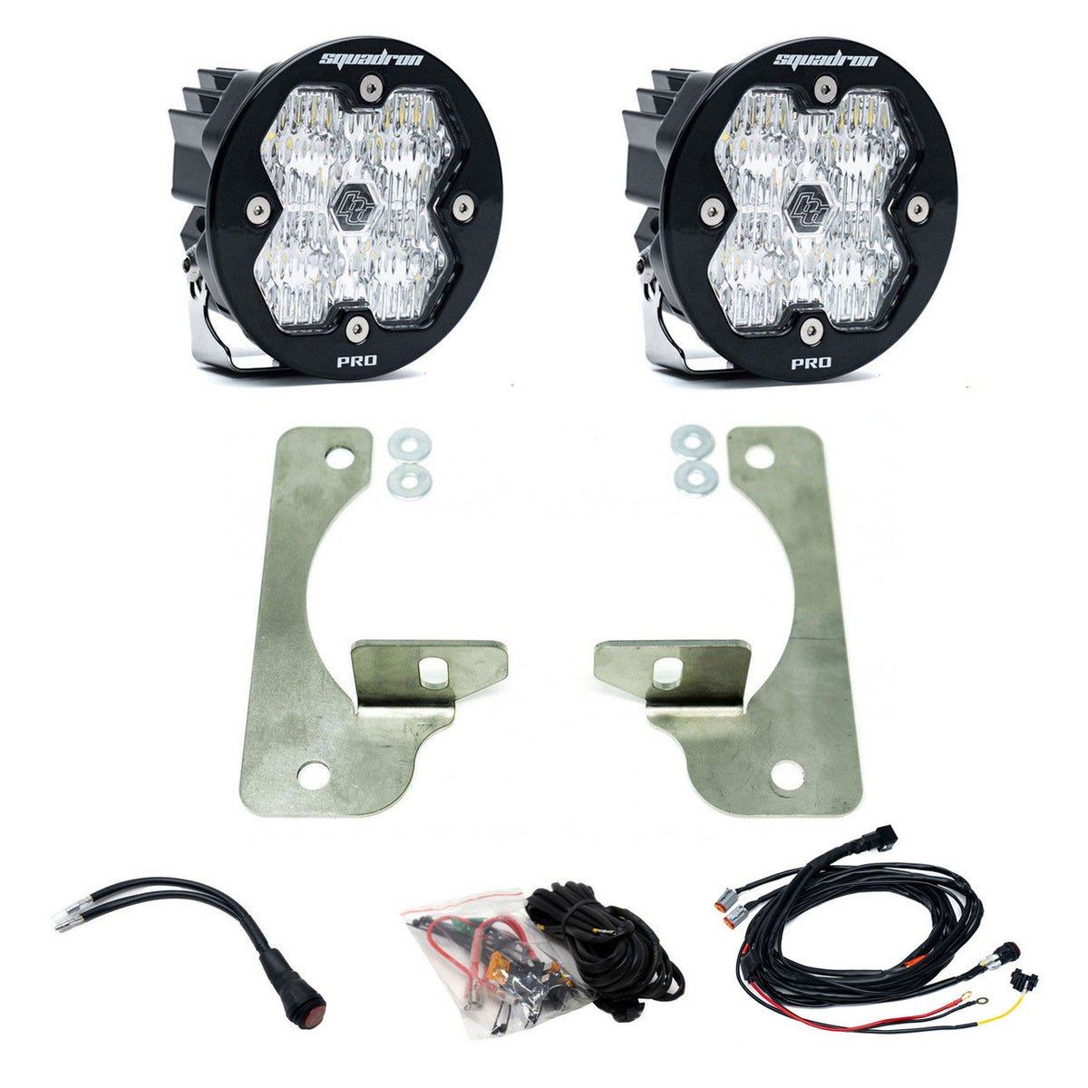 Baja Designs Squadron-R 2.0 Pro Fog Pocket Light Kit - Jeep 2018-26 Wrangler JL; 2020-26 Gladiator JT; Note: w/ OE Rubicon Bumper