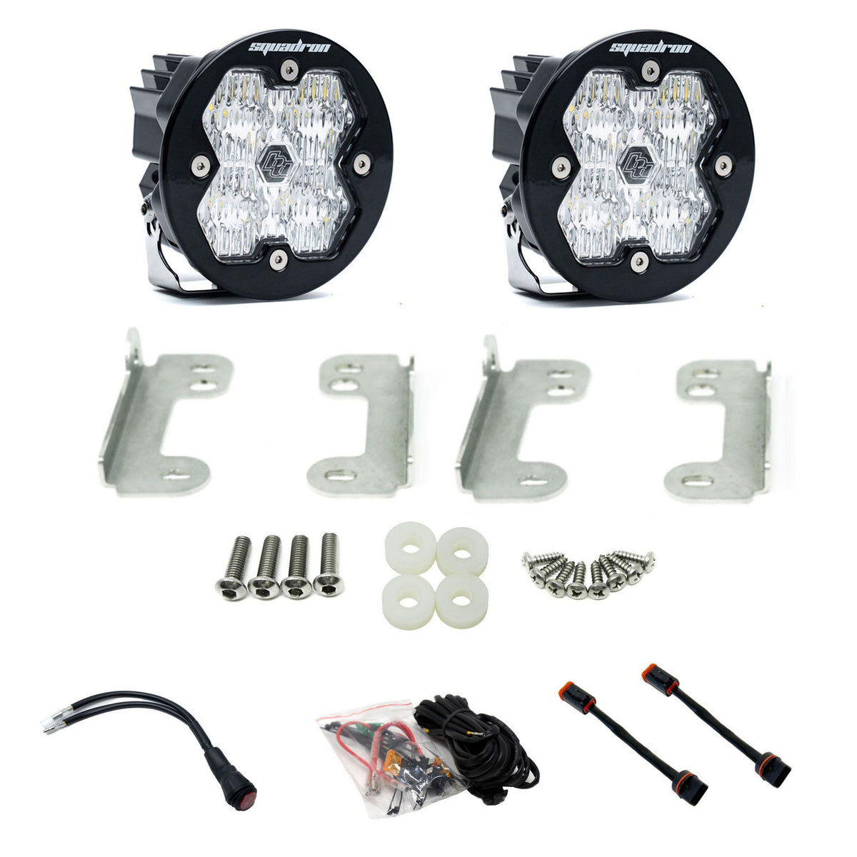 Baja Designs Squadron-R 2.0 Sport Fog Pocket Light Kit - Jeep 2018-26 Wrangler JL; 2020-26 Gladiator JT; Note: w/ OE Sahara Bumper