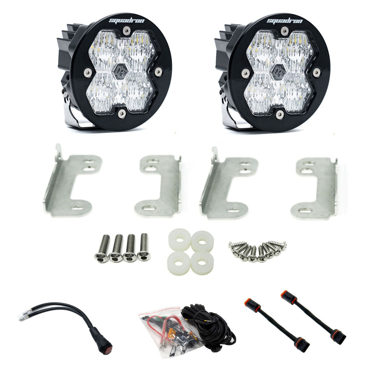Baja Designs Squadron-R 2.0 Sport Fog Pocket Light Kit - Jeep 2018-26 Wrangler JL; 2020-26 Gladiator JT; Note: w/ OE Sahara Bumper
