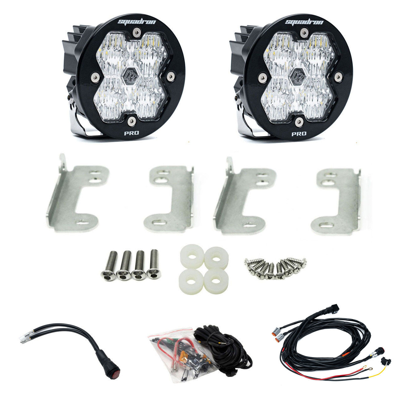 Baja Designs Squadron-R 2.0 Pro Fog Pocket Light Kit - Jeep 2018-26 Wrangler JL; 2020-26 Gladiator JT; Note: w/ OE Sahara Bumper