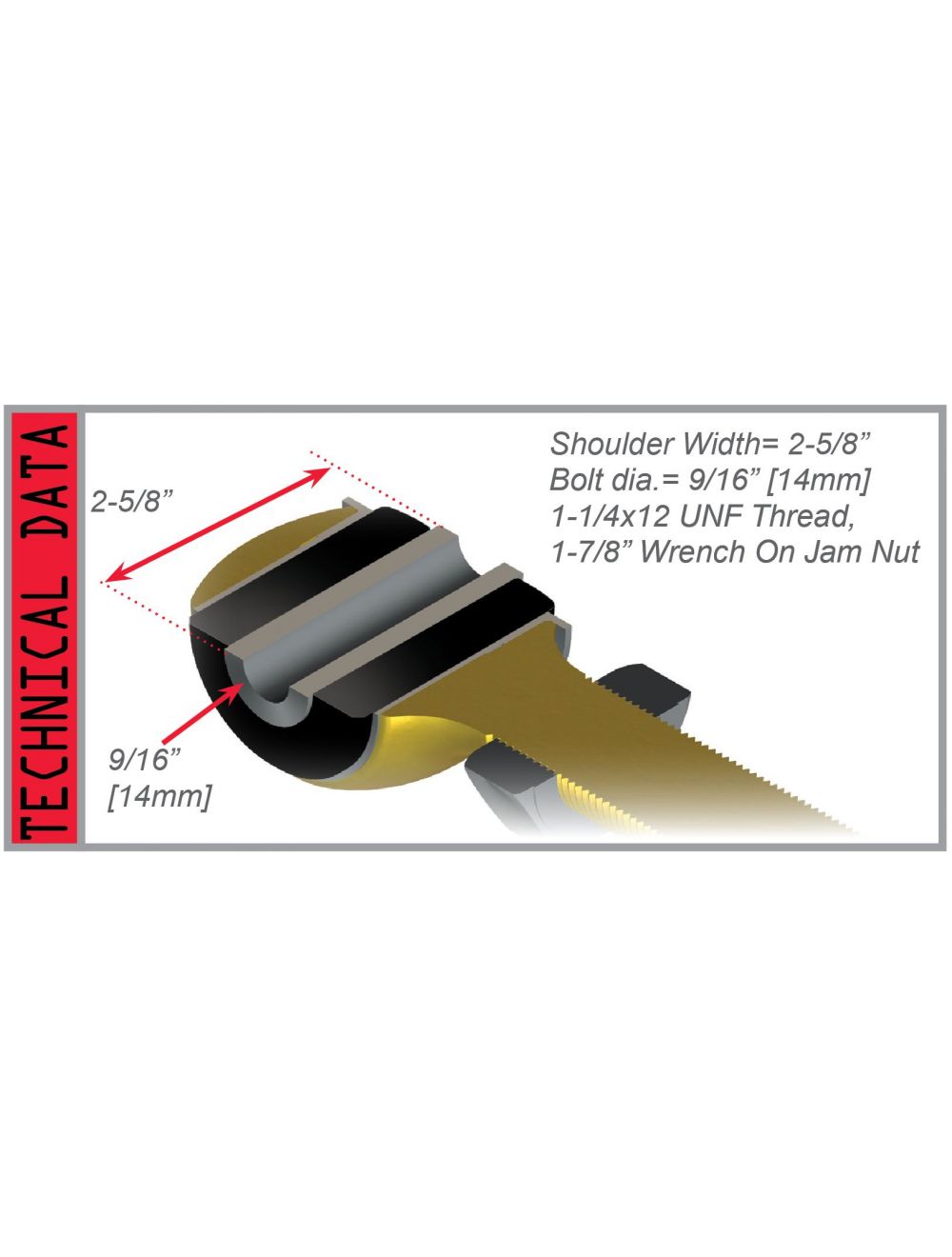 97-18 Jeep TJ/JK Bushing Arm Large Right-Hand Thread TeraFlex