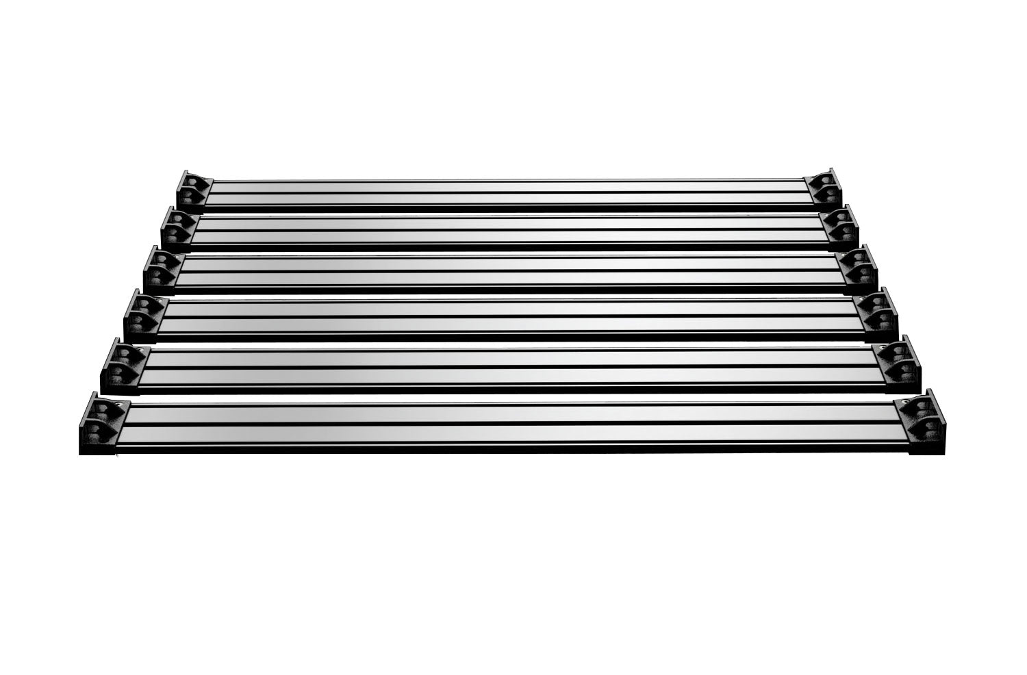 07-18 Wrangler JK 4 Door Nebo Roof Rack Cargo Slat Kit Silver 6-Piece TeraFlex