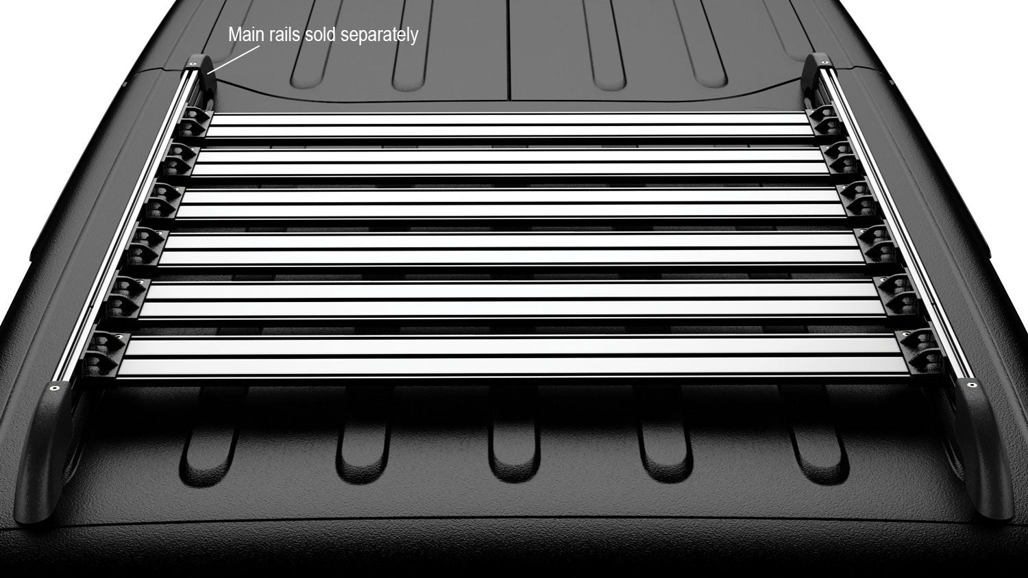 07-18 Wrangler JK 4 Door Nebo Roof Rack Cargo Slat Kit Silver 6-Piece TeraFlex