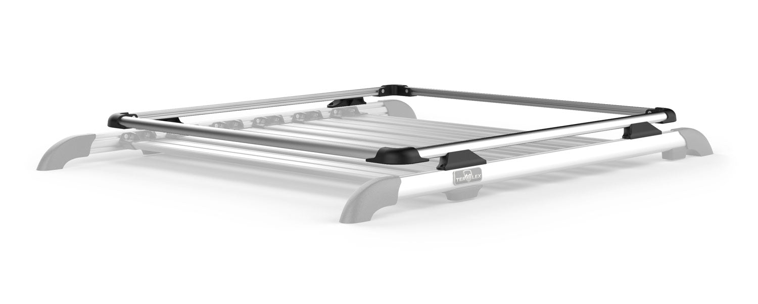 07-18 Wrangler JK 4 Door Nebo Roof Rack Raised Rail Kit Silver TeraFlex