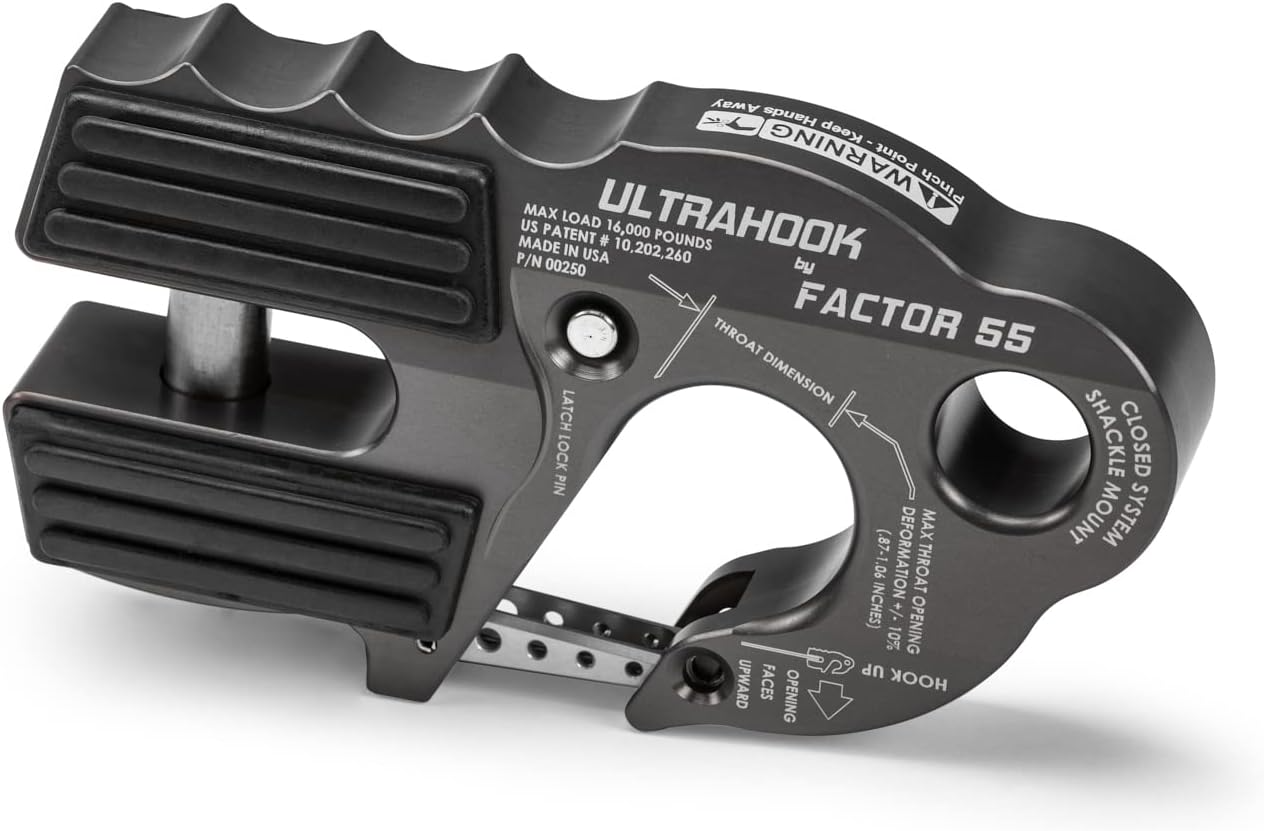 UltraHook XTV Closed System Winch Shackle Mount Silver Factor 55
