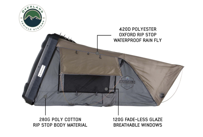 OVS Bushveld 4 - 4-Person Grey Tent, Green Rainfly