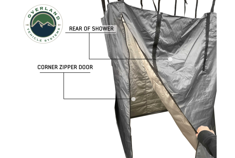 OVS HD Nomadic Single Shower 42x42 - Grey/Green, Bag