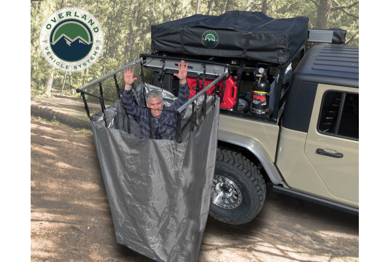 OVS HD Nomadic Single Shower 42x42 - Grey/Green, Bag