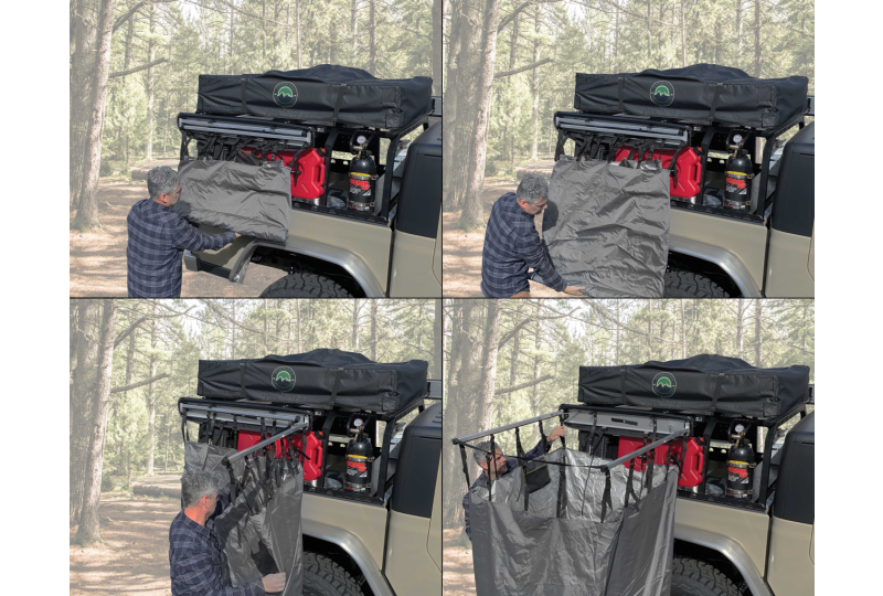 OVS HD Nomadic Single Shower 42x42 - Grey/Green, Bag