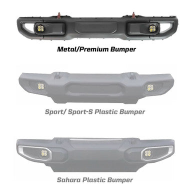 Baja Designs Squadron-R 2.0 Sport Fog Pocket Light Kit - Jeep 2018-26 Wrangler JL; 2020-26 Gladiator JT; Note: w/ OE Rubicon Bumper