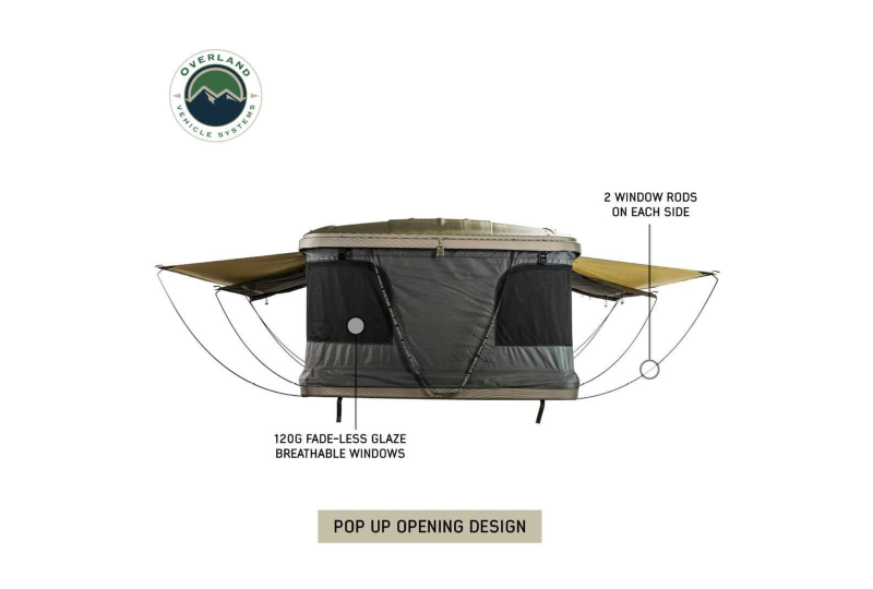 OVS HD Bundu 3: 3-Person Grey Pop Up Tent, Black Fly