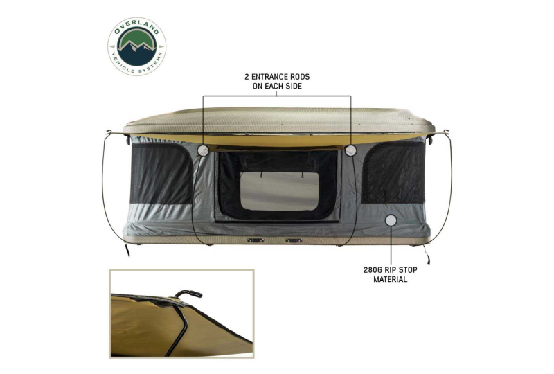 OVS HD Bundu 3: 3-Person Grey Pop Up Tent, Black Fly