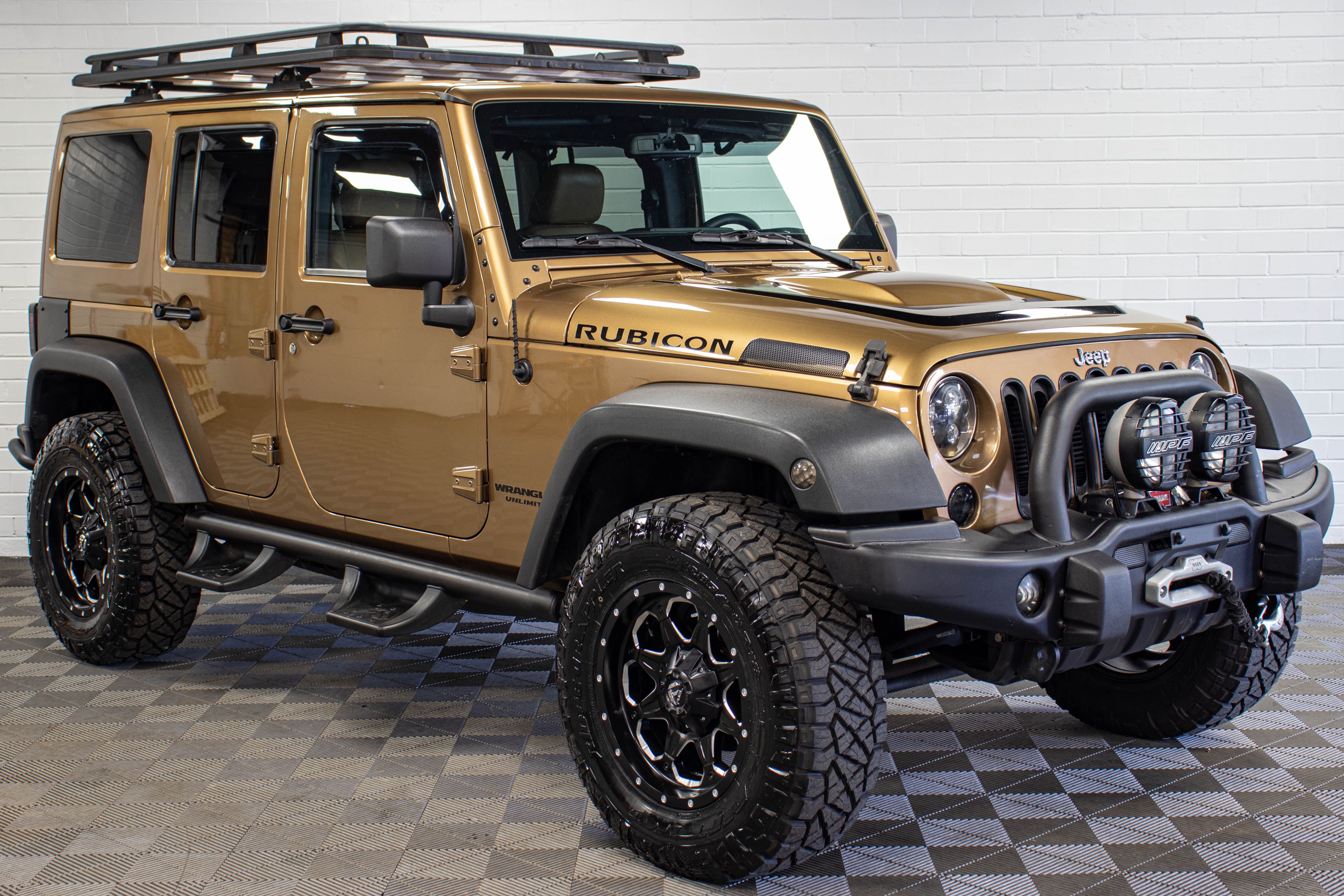 Pre-Owned 2015 Jeep Wrangler JK Unlimited Rubicon Hard Top Copper Brown, 94k Miles