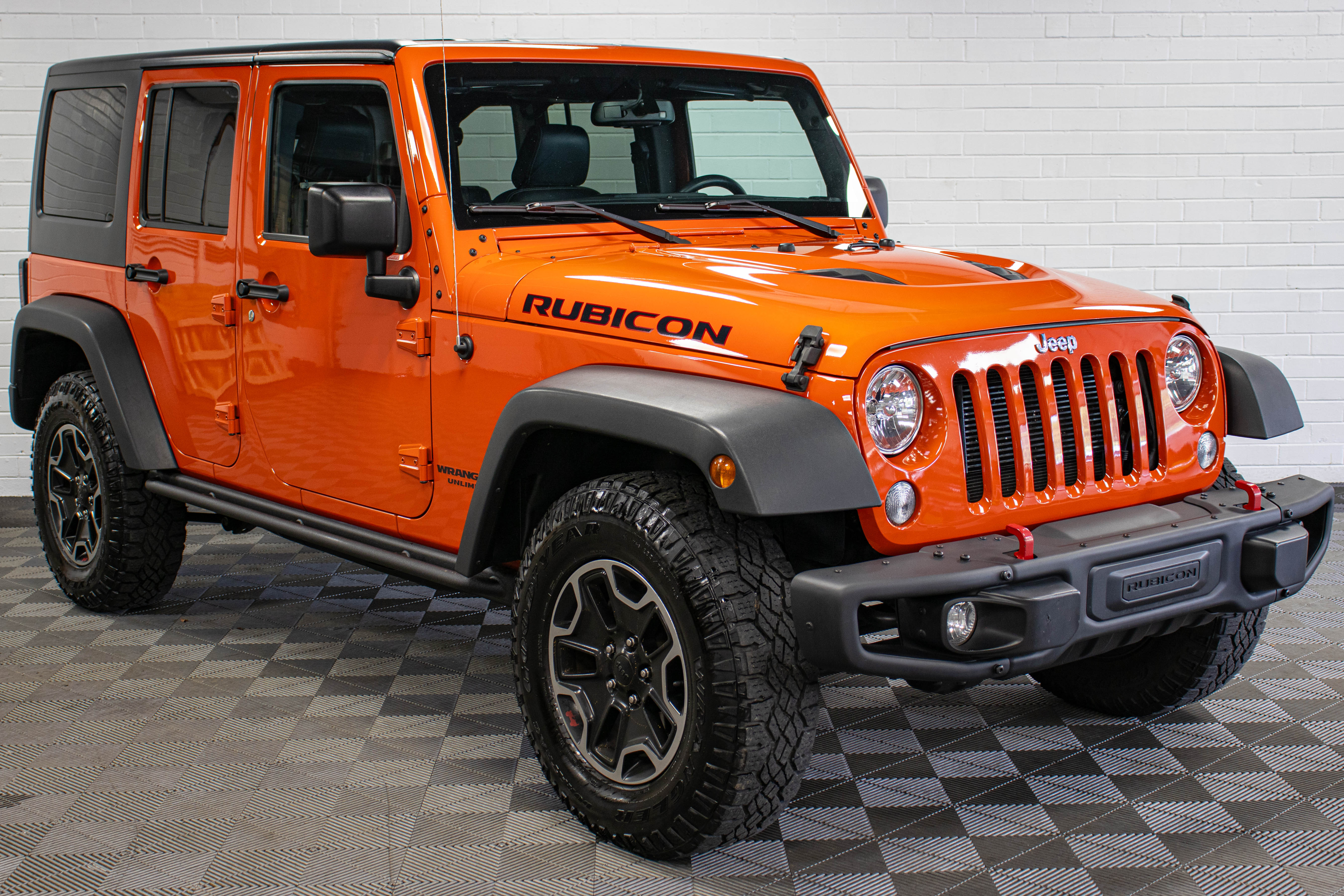 Pre-Owned 2015 Jeep Wrangler JK Unlimited Rubicon Hard Rock Hard Top Sunset Orange, 99k Miles