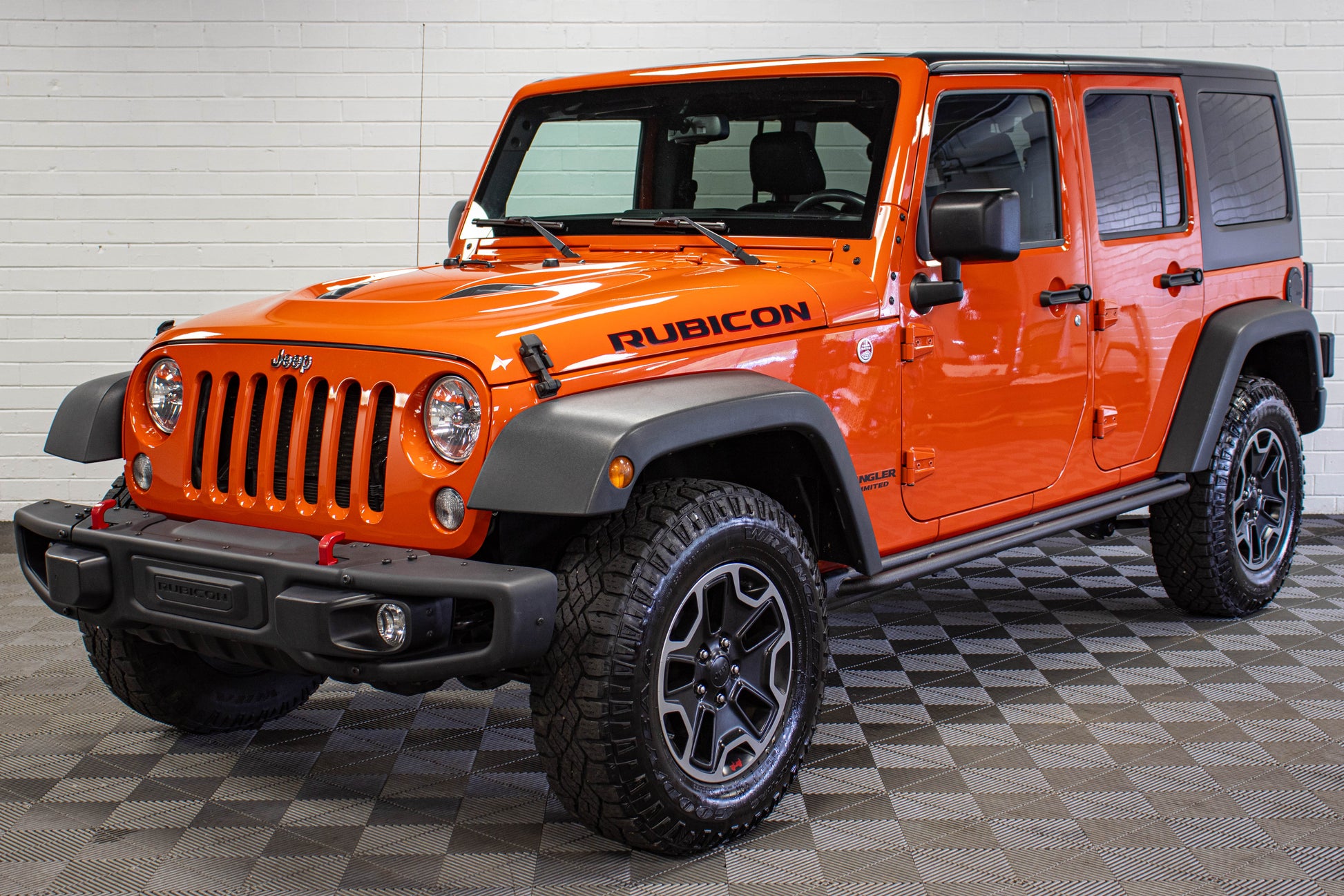 Pre-Owned 2015 Jeep Wrangler JK Unlimited Rubicon Hard Rock Hard Top Sunset Orange, 99k Miles