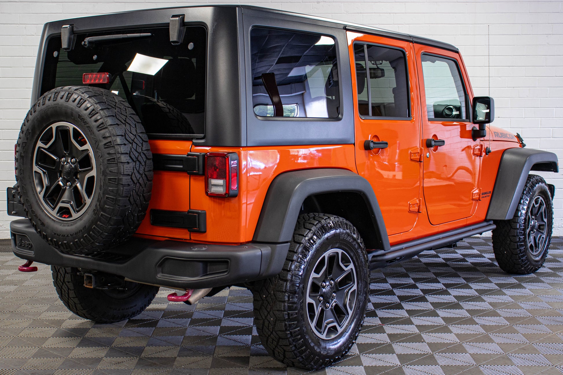 Pre-Owned 2015 Jeep Wrangler JK Unlimited Rubicon Hard Rock Hard Top Sunset Orange, 99k Miles