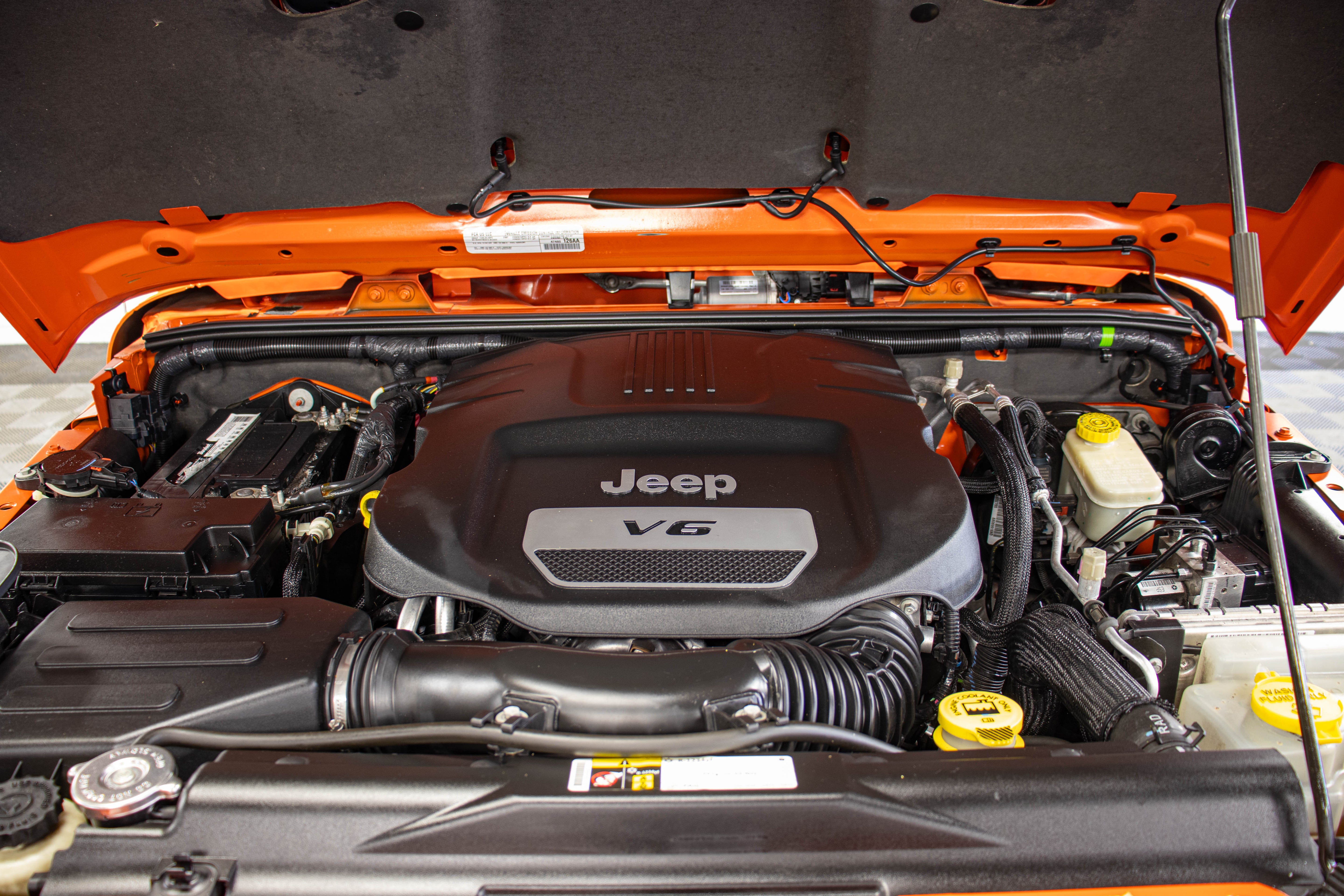 Pre-Owned 2015 Jeep Wrangler JK Unlimited Rubicon Hard Rock Hard Top Sunset Orange, 99k Miles