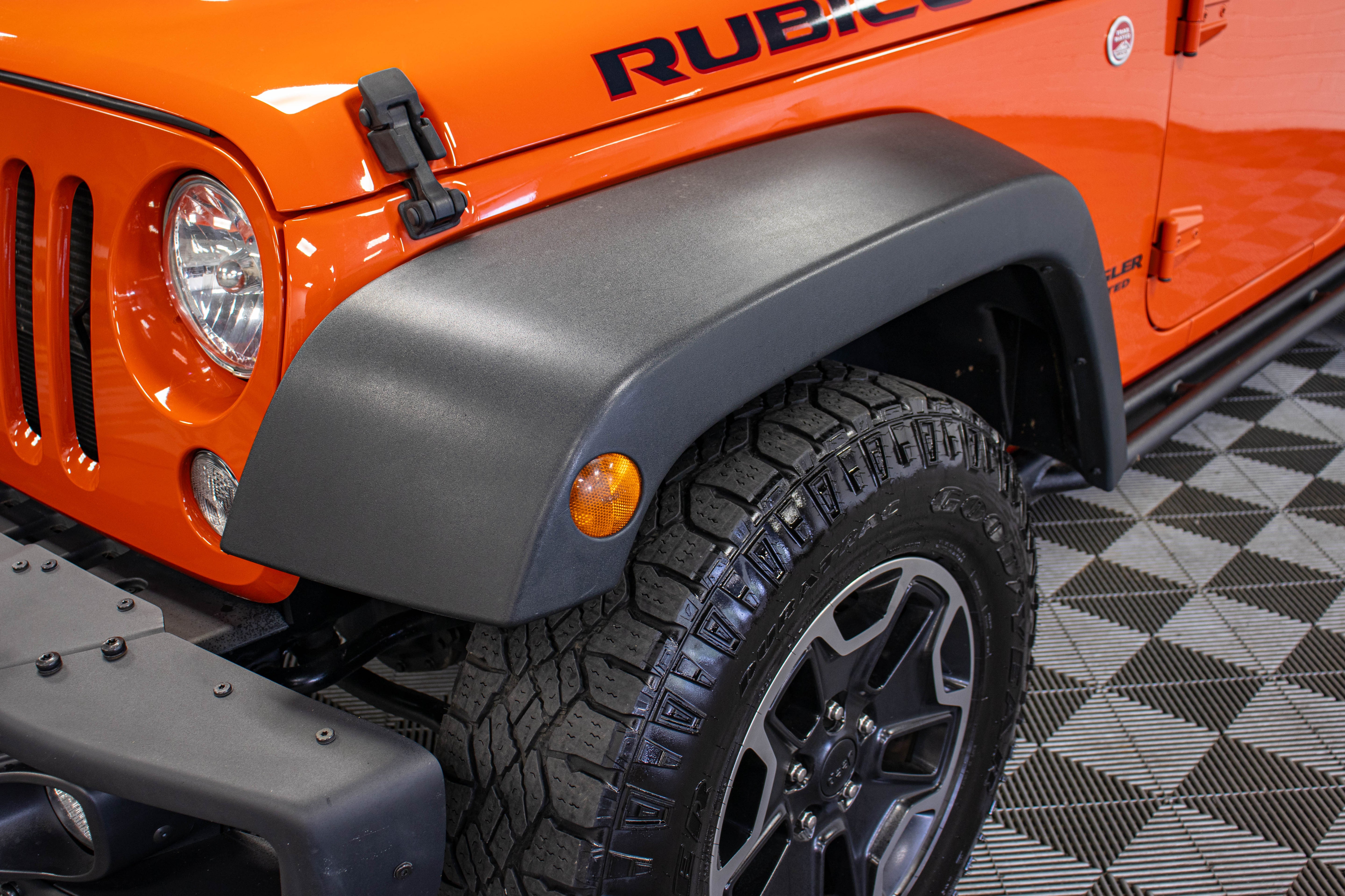 Pre-Owned 2015 Jeep Wrangler JK Unlimited Rubicon Hard Rock Hard Top Sunset Orange, 99k Miles
