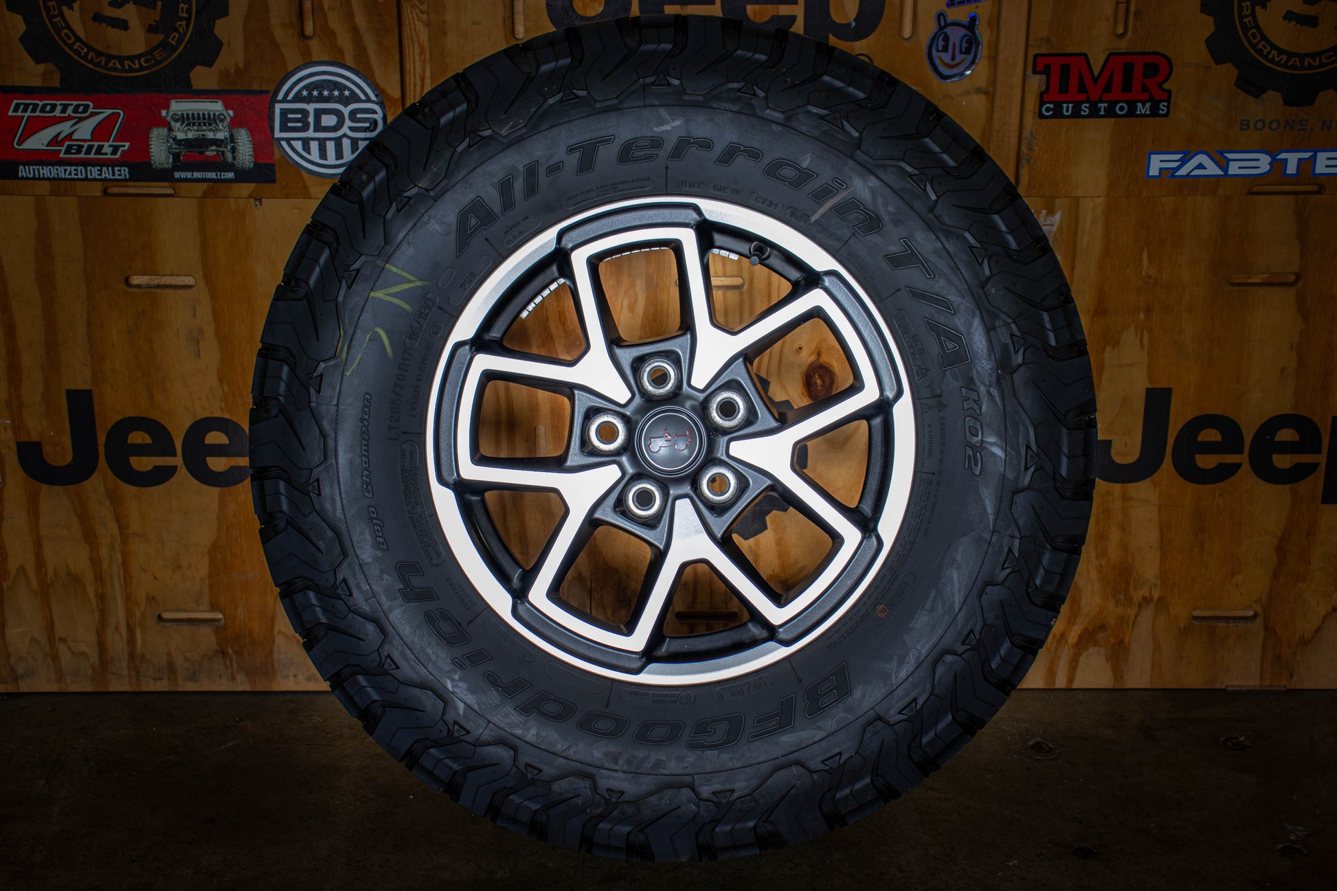 Take Off Black Spoke Rubicon Wheels and Tires: Wrangler (Set of 5)